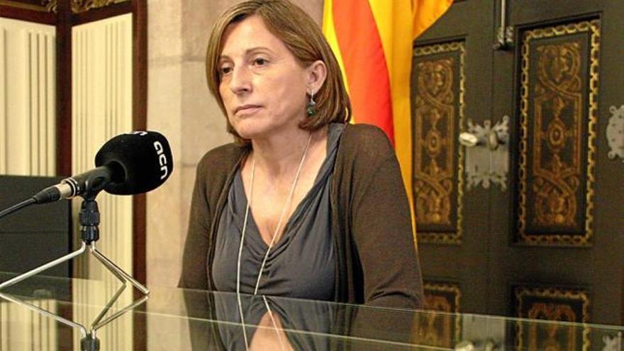 La presidenta del Parlament, Carme Forcadell, al seu despatx