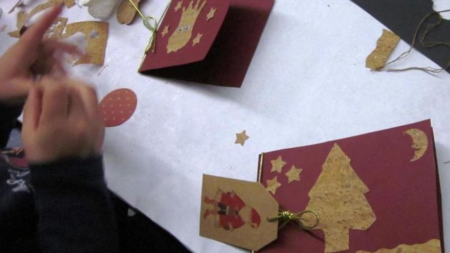 Postals de Nadal amb suro.