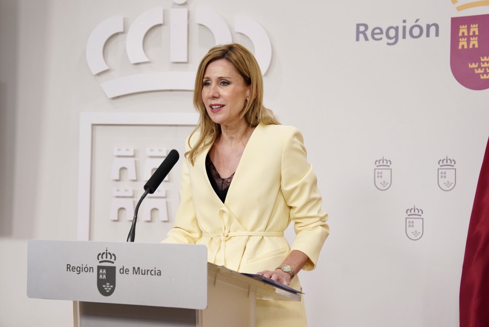 La portavoz del Gobierno regional, Marisa López Aragón, anunció los cambios en el tercer escalón.