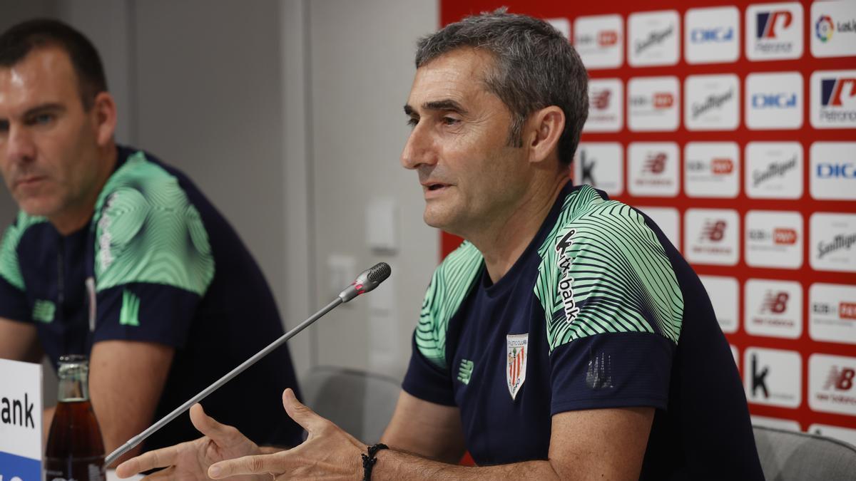 Ernesto &quot;El Txingurri&quot; Valverde,  este sábado, durante la rueda de prensa previa al partido frente al Elche