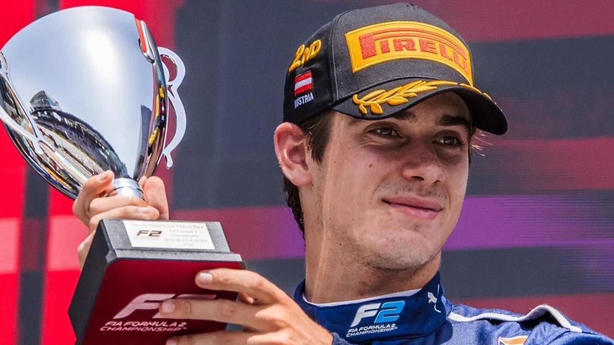 Franco Colapinto, tras lograr un podio en la carrera de Fórmula 2 en Austria