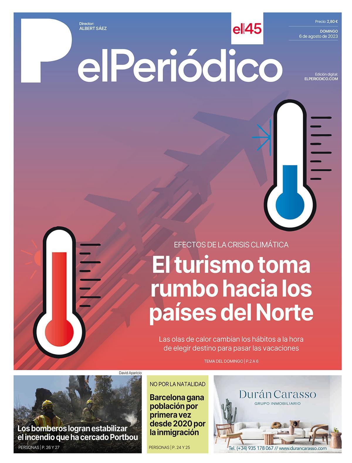 La portada d’EL PERIÓDICO del 6 d’agost del 2023