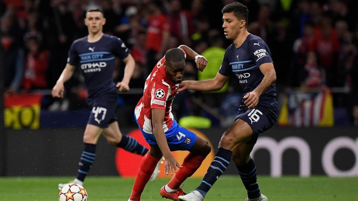 Rodri, durante el partido de esta noche en el Wanda