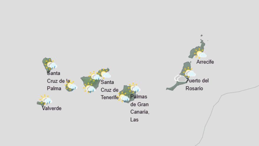 La Aemet avisa: sábado con calima, viento y lluvias en Canarias