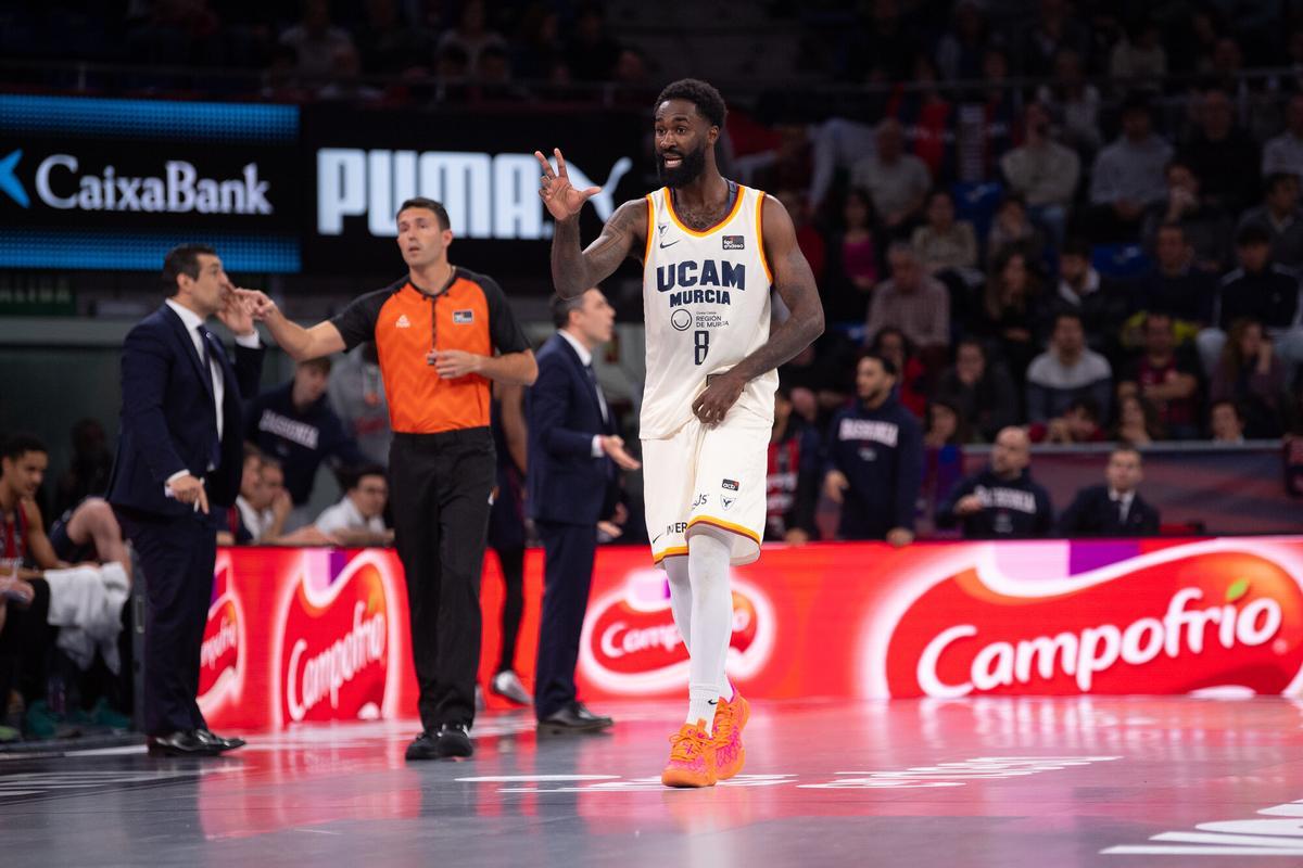 Howard Sant-Roos, del UCAM Murcia, durante el partido ante el Baskonia.