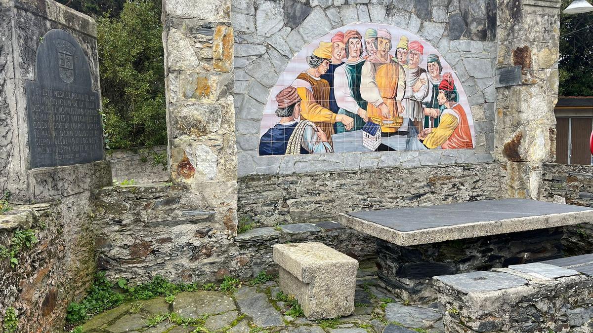 Mural de la Mesa de Mareantes en el barrio del Cambaral.