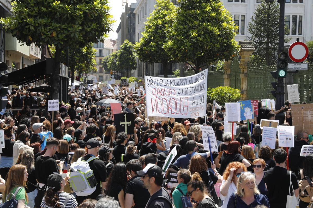 Huelga de profesores el pasado mes de mayo.