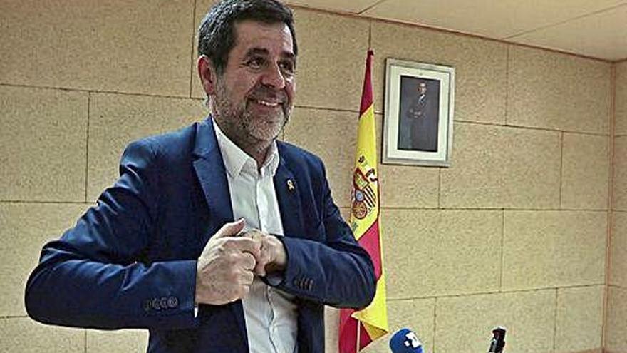 Jordi Sànchez, després de fer la roda de premsa a Soto del Real.