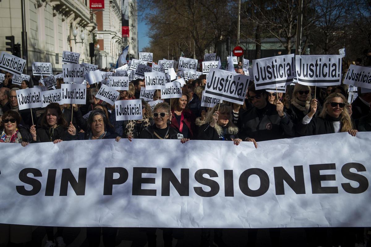Manifestación de abogados y procuradores en Madrid, en una imagen de archivo.