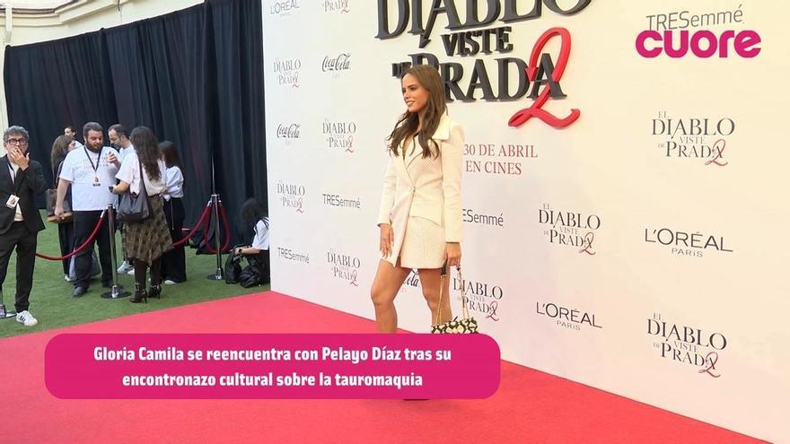 Pelayo y Gloria Camilia se reencuentran en el estreno de 'El diablo se viste de Prada 2'