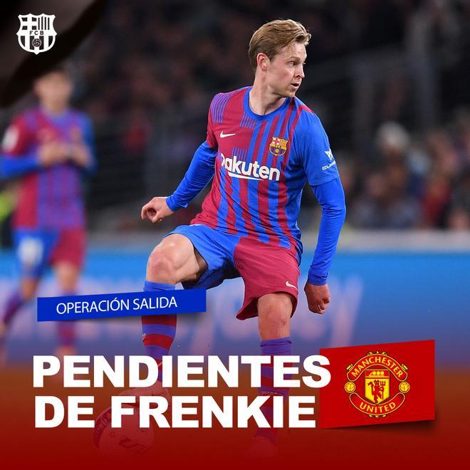 Laporta dejó caer que el caso Frenkie acabará en traspaso o rebaja salarial. De momento, el United aprieta para ficharle pero sigue sin convencer al jugador, que no ve claro su traspaso