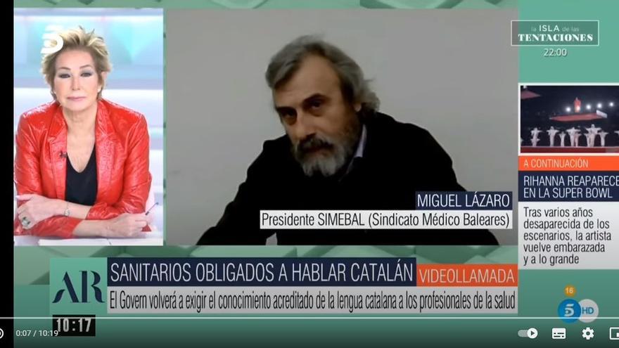 Miguel Lázaro, presidente del Sindicato Médico de Baleares (Simebal) ha conversado con Ana Rosa Quintana