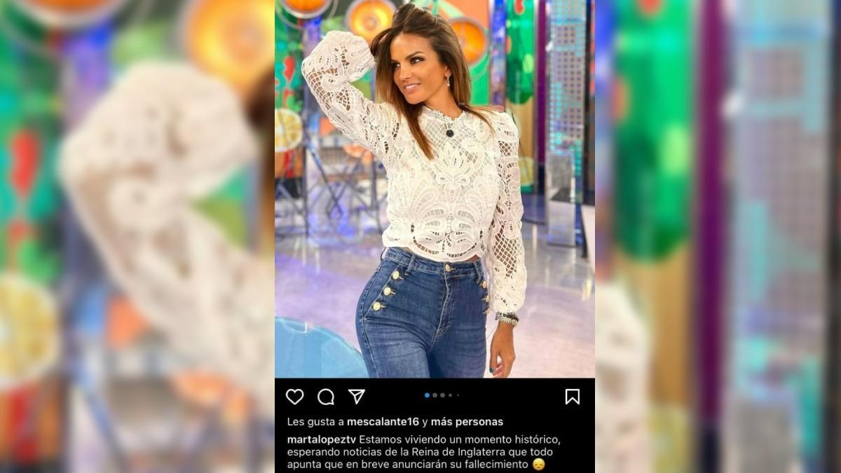 Publicación de Marta López con el pie de foto original