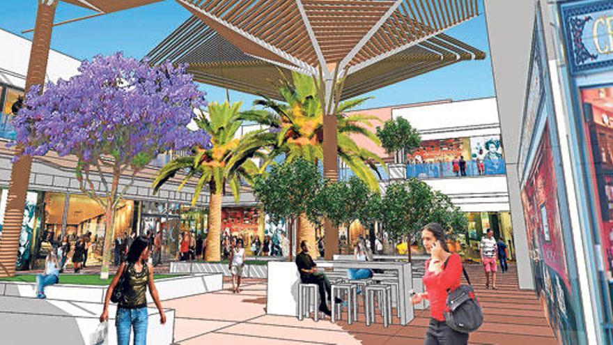 Imagen virtual del nuevo centro comercial s´Estada que se construirá en el Carrefour del Coll d´en Rabassa.