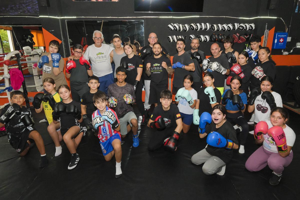 Entrenamiento de Samuel Carmona con Feluco en Gáldar, en el gimnasio de Dani Martín