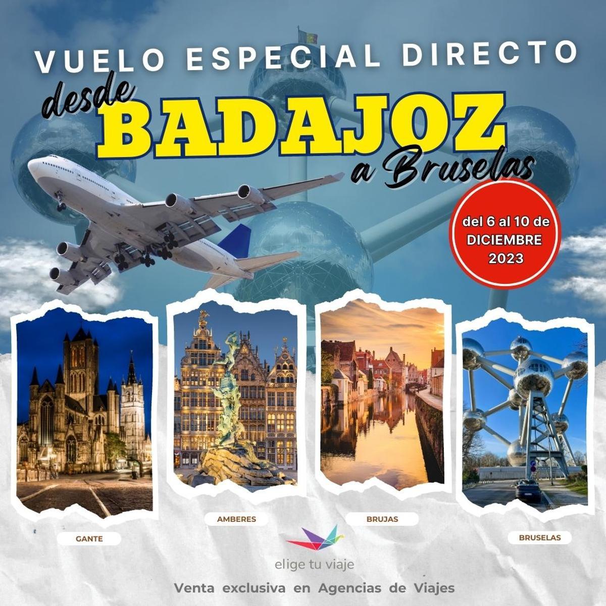 Vuelo especial directo desde Badajoz en el puente de diciembre.