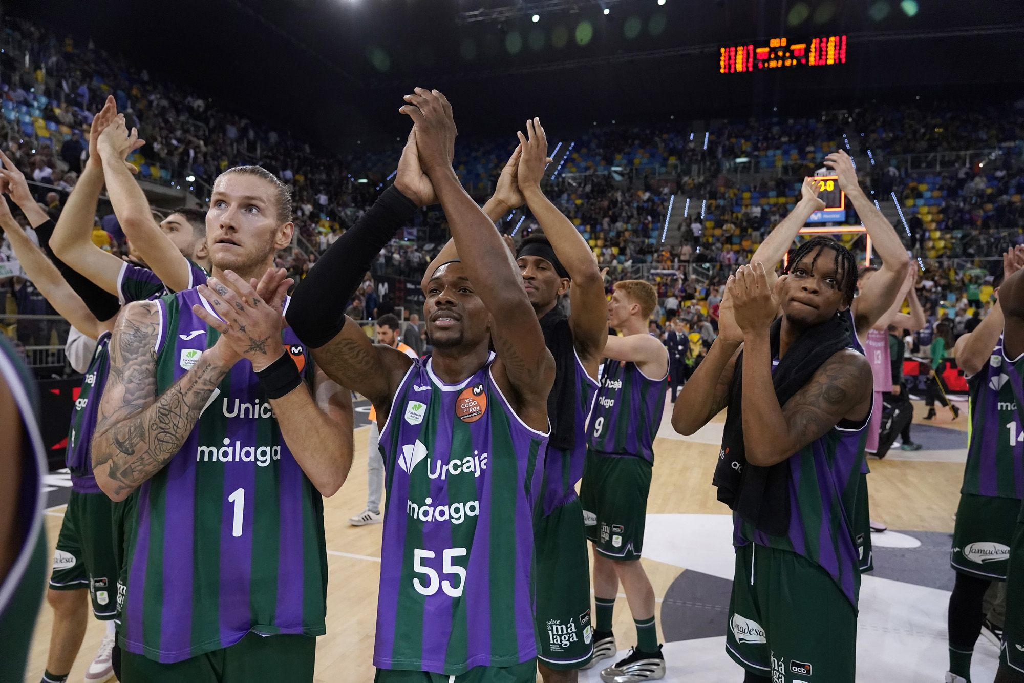 Partido de cuartos de final de la Copa entre Unicaja y Joventut