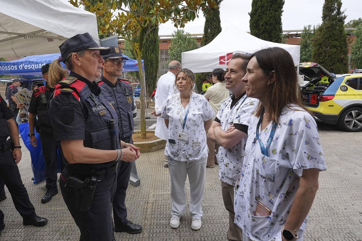 Les imatges dels Mossos d’Esquadra al Trueta per donar suport a la recerca pediàtrica