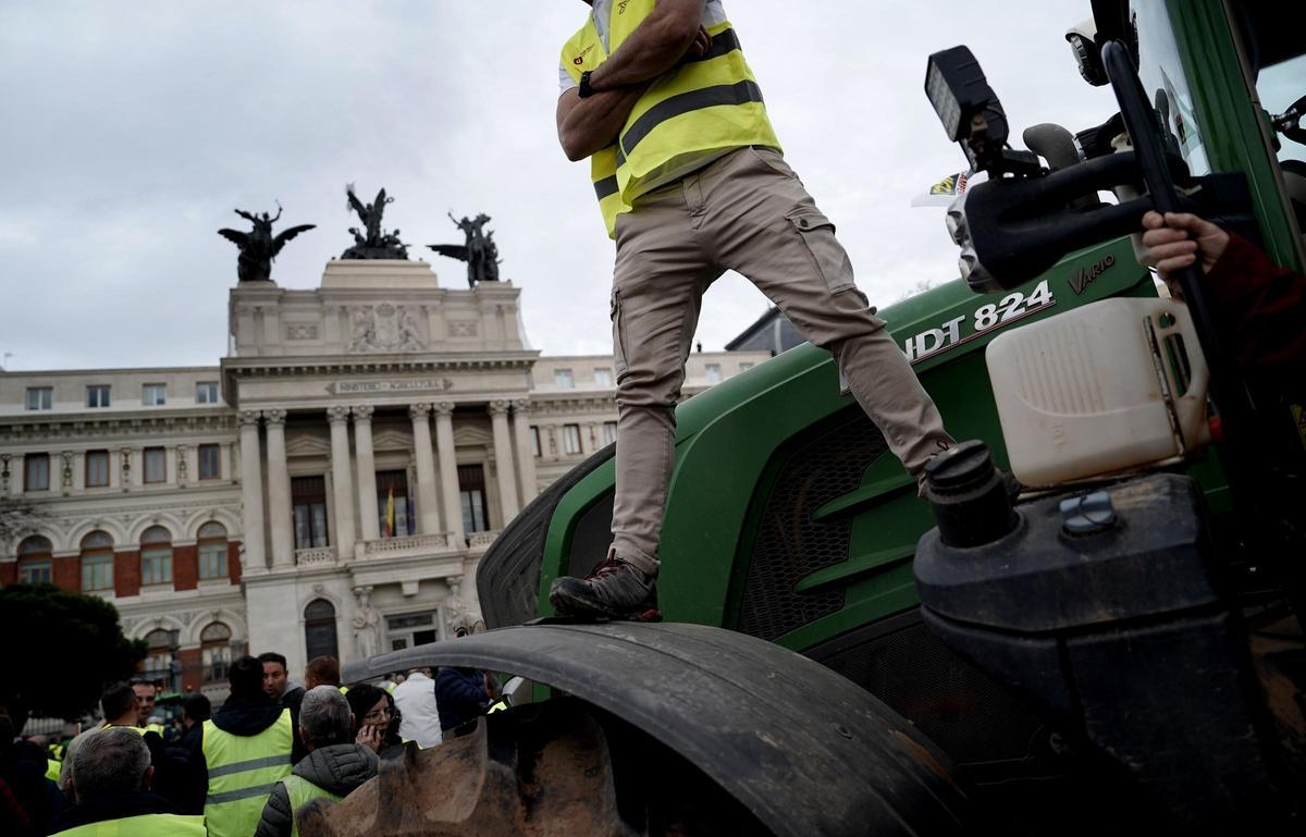 Manifestación de agricultores en Madrid, en imágenes