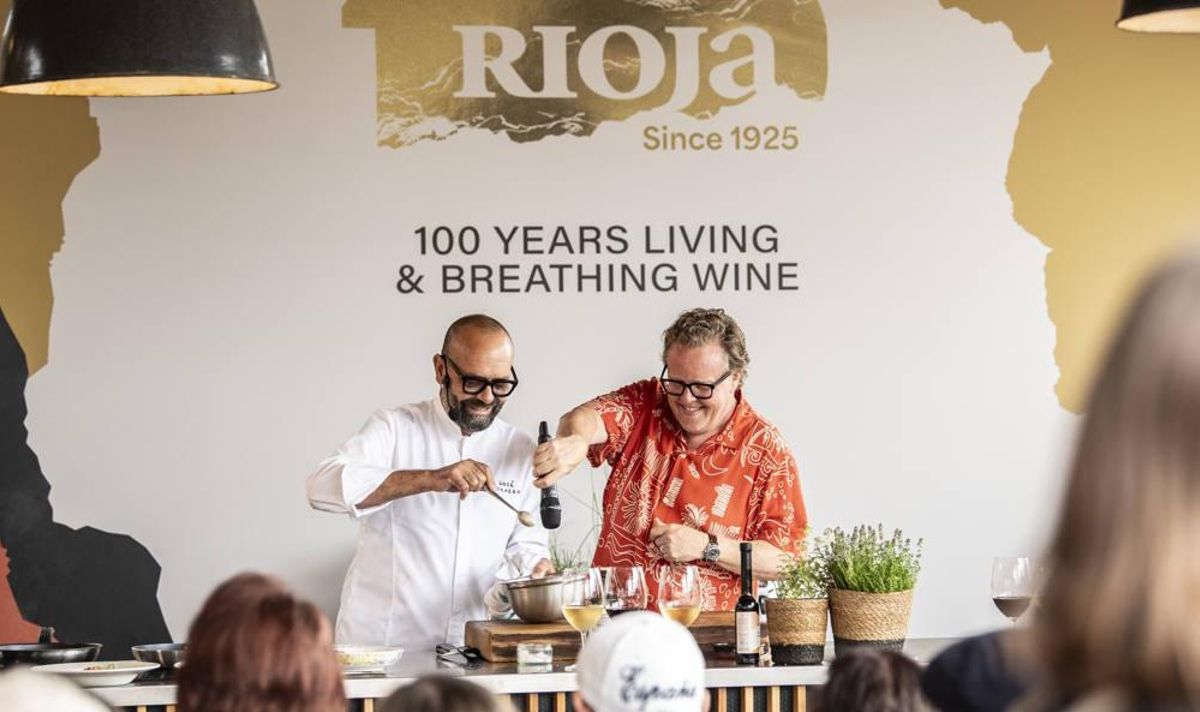 Ollie Smith y José Pizarro en un showcooking