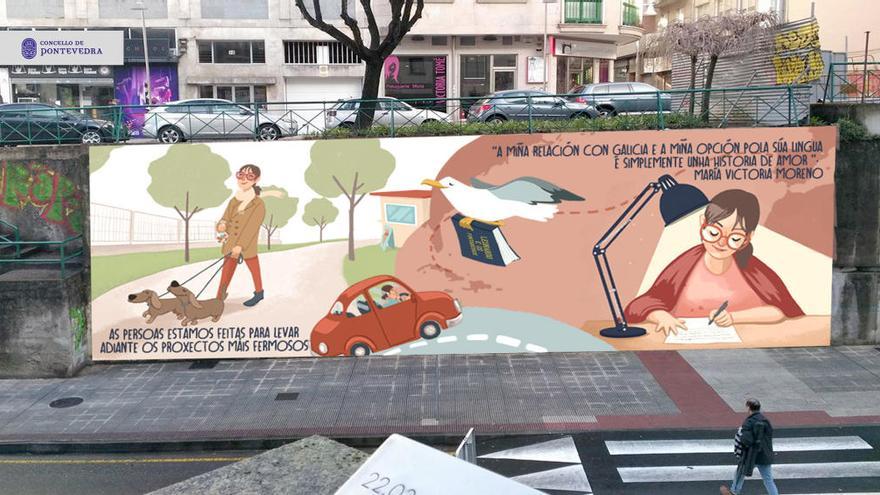 El diseño del mural es de Tania Solla