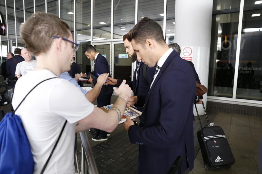 Así fue la llegada del Celta a Manchester