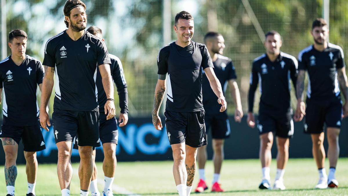 Un entrenamiento del Celta en Afouteza.