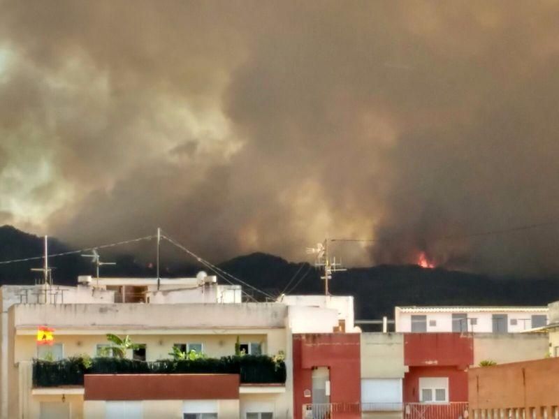 Incendio en Serra d'Espadà