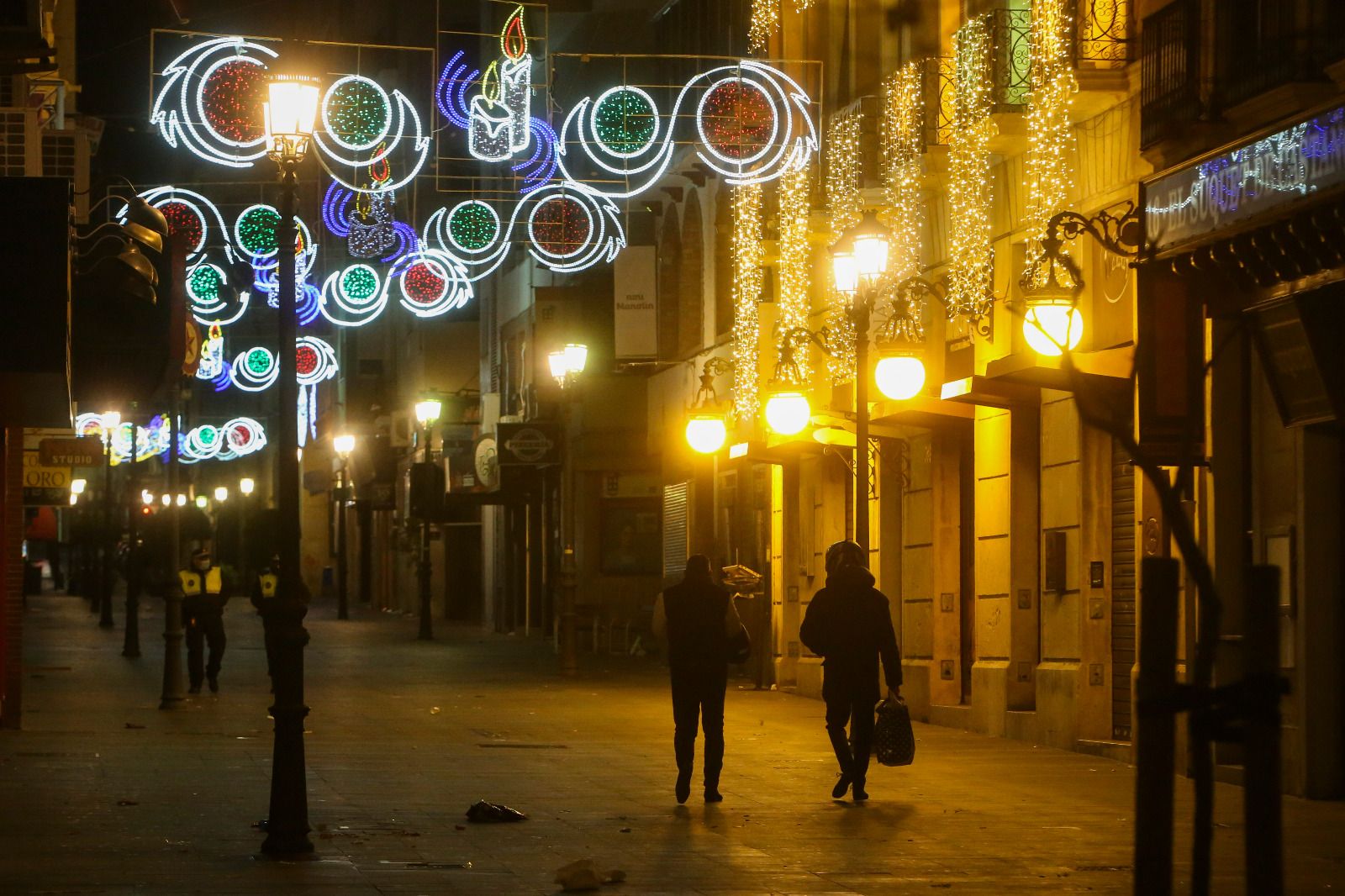 Alicante, vacía durante la Nochevieja del año Covid