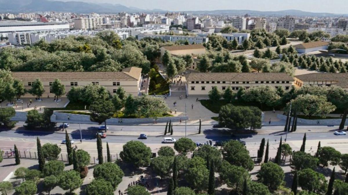 So soll der „Parc Sanitari Bons Aires“ einmal aussehen. Im Vordergrund: Parc Sa Riera.   | F.: CAIB