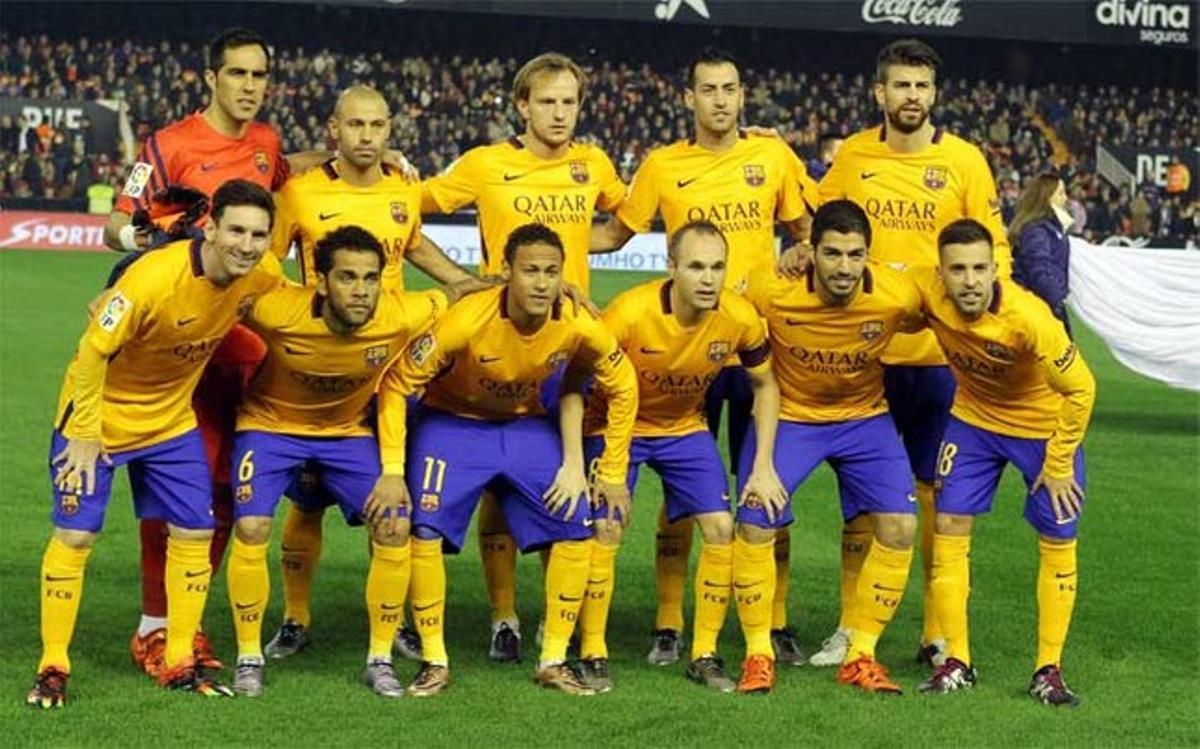 El once inicial del FC Barcelona frente al Valencia el pasado 5 de diciembre, la misma de la final del Mundial de Clubes