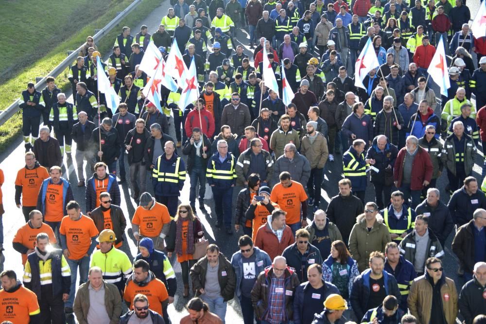 Manifestación en A Coruña de auxiliares del naval