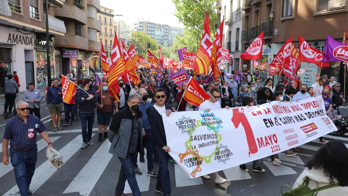 Manifestación del 1 de Mayo del 2022 en Zaragoza