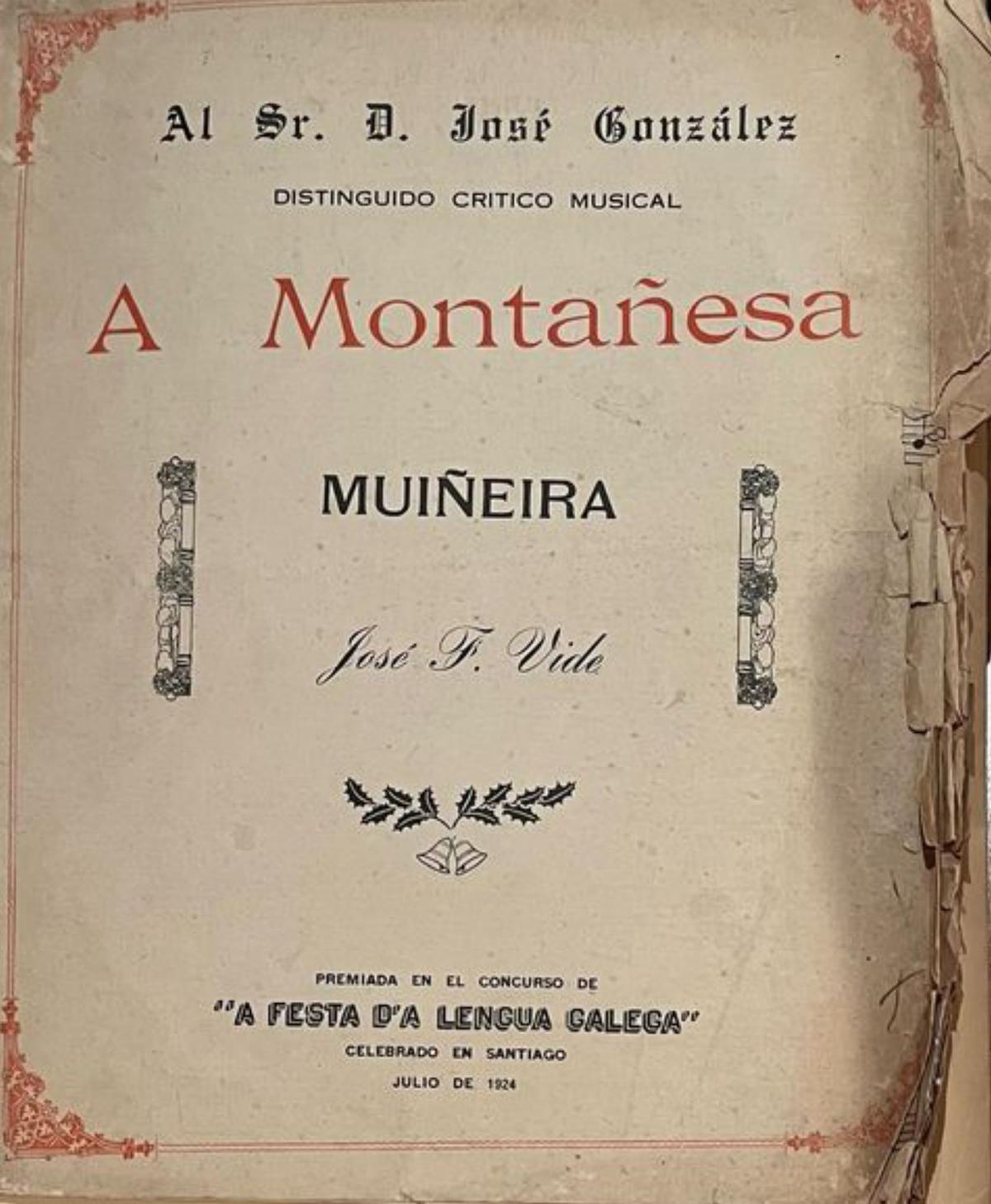 Na imaxe grande, reunión do Seminario de Estudos Galegos en 1926. Abaixo, portada de A Montañesa (muiñeira).  |  FOTOS: ARQUIVO/ALEJO AMOEDO
