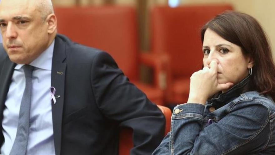 Adriana Lastra, durante la Diputación Permanente del Congreso.