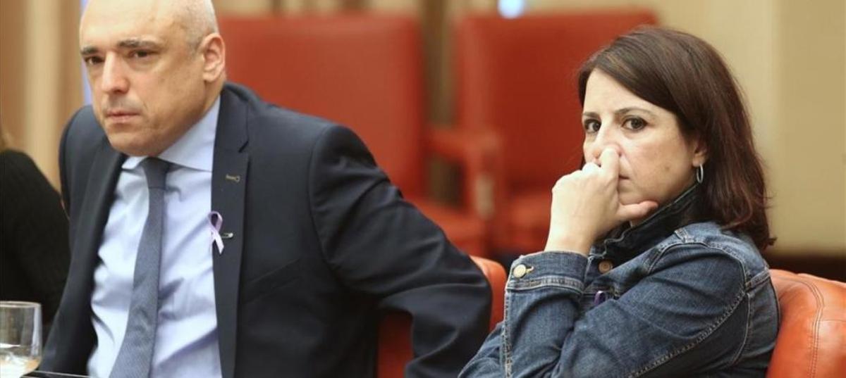 Adriana Lastra, durante la Diputación Permanente del Congreso.
