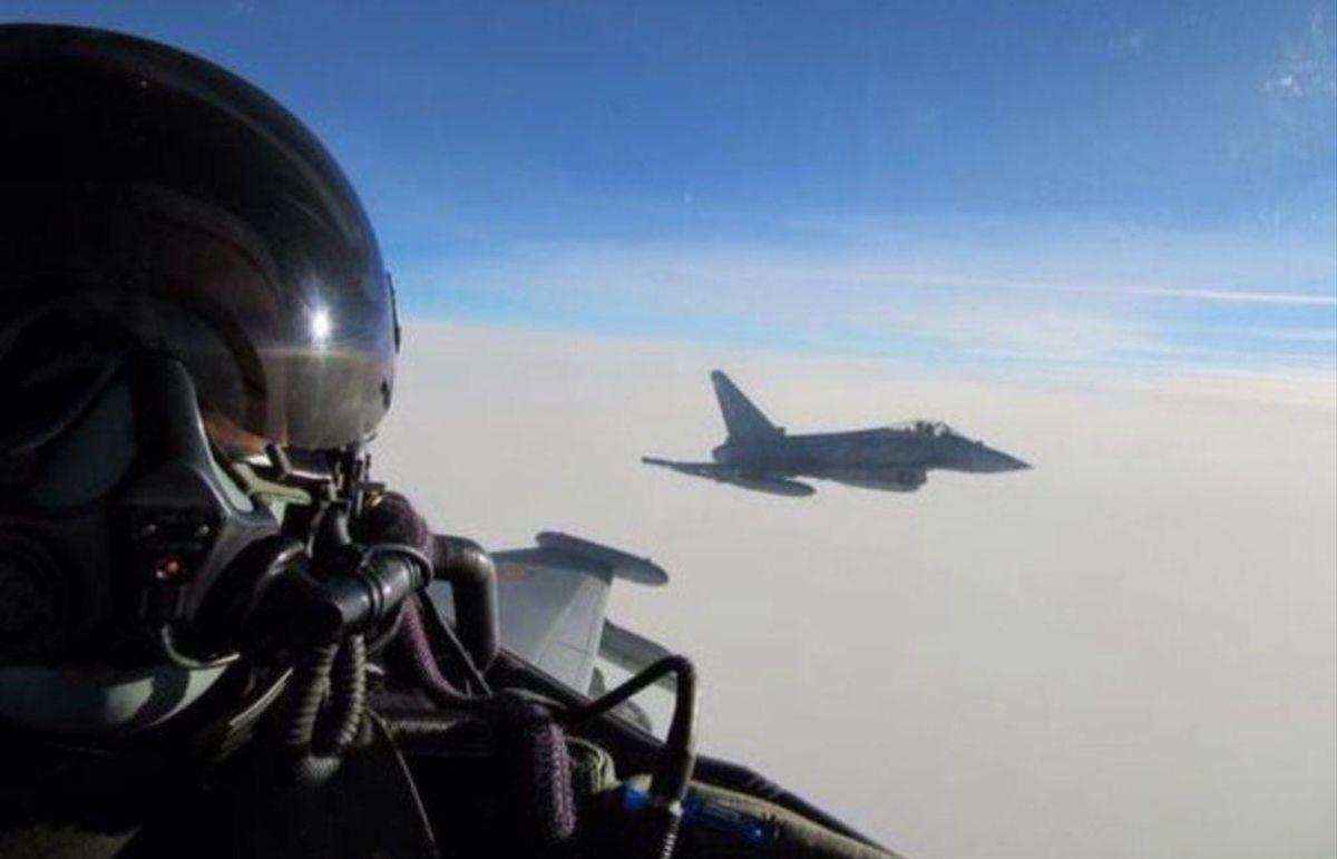 Cazas Eurofighter españoles, de patrulla en una anterior rotación de la misión OTAN de Policía Aérea Báltica.