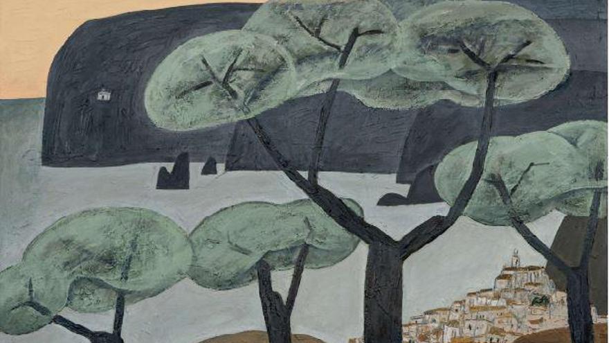 Detall del quadre Olivar del volcà (Cadaqués, 2019).