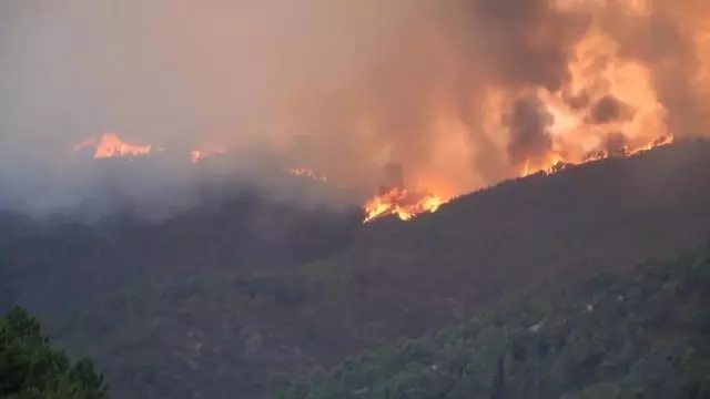 Se extiende con rapidez el incendio de Las Hurdes en Cáceres