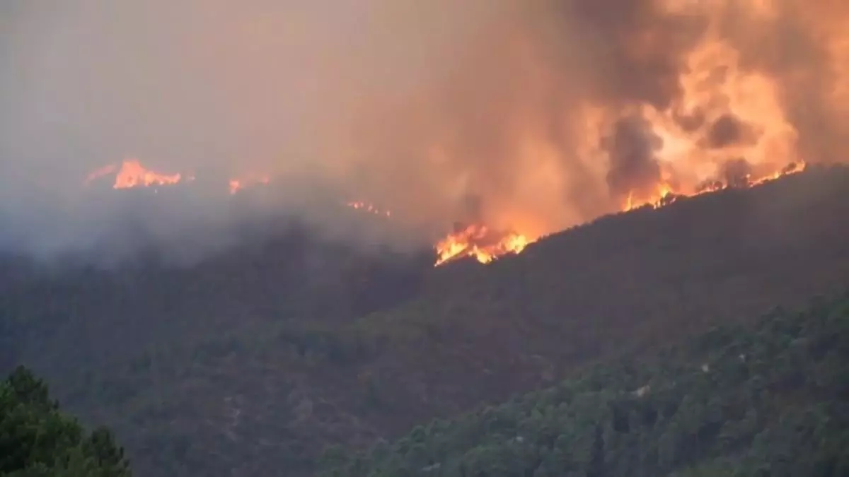 Se extiende con rapidez el incendio de Las Hurdes en Cáceres
