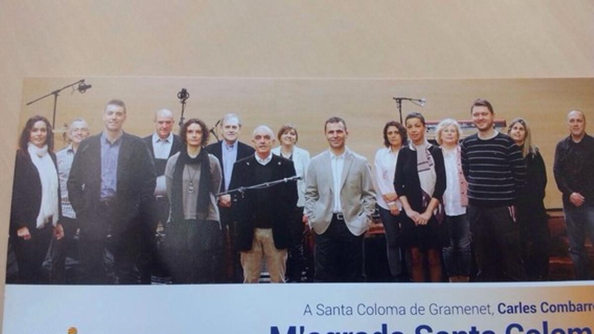 La propaganda electoral de CiU de Santa Coloma de Gramenet que contiene por error una foto de los candidatos de Santa Coloma de Farners.