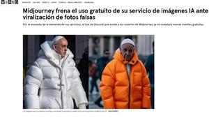Midjourney llegó a cortar el acceso gratuito a su herramienta cuando se publicaron las polémicas imágenes del Papa, como anunció Wired.