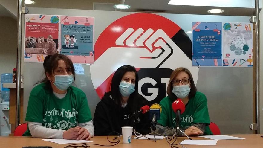 Rueda de prensa sobre la matriculación en la escuela pública, en el sindicato CGT.