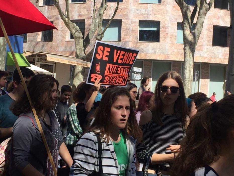 Manifestación de estudiantes en Palma