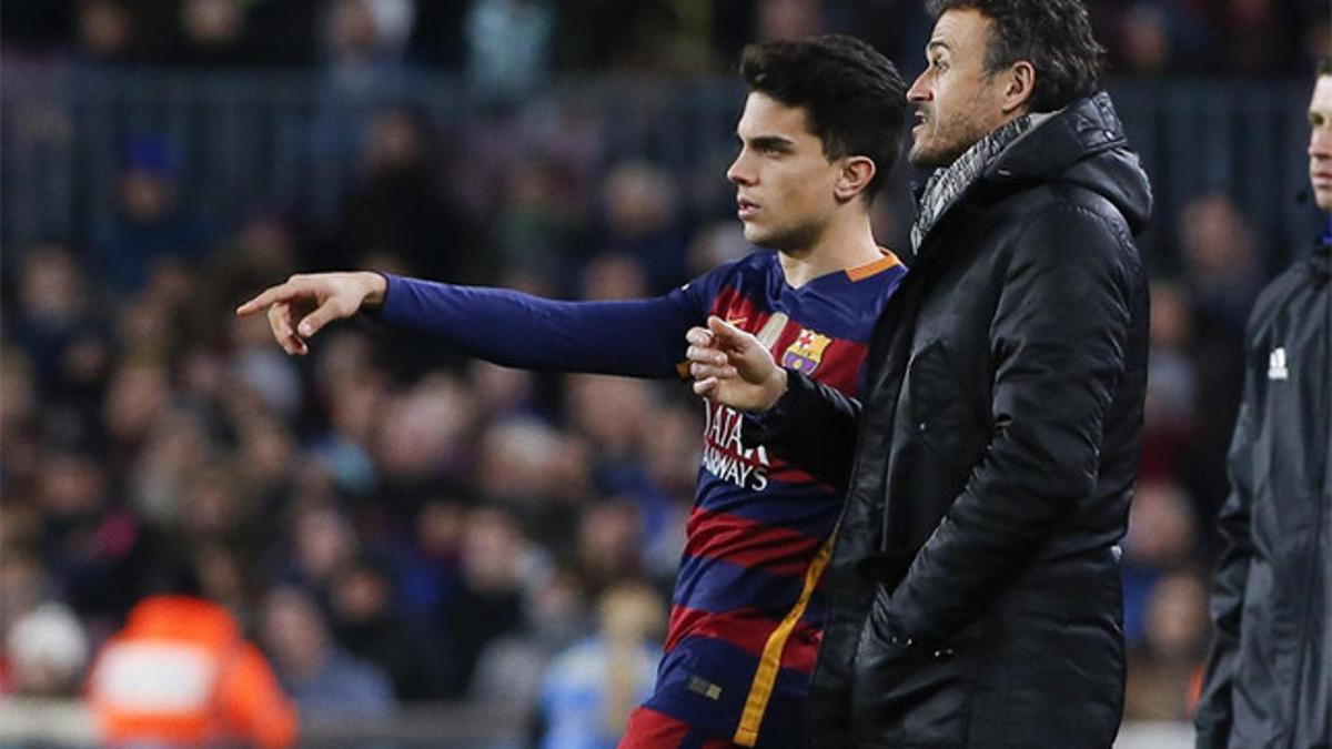 Marc Bartra y Luis Enrique, en una imagen de archivo