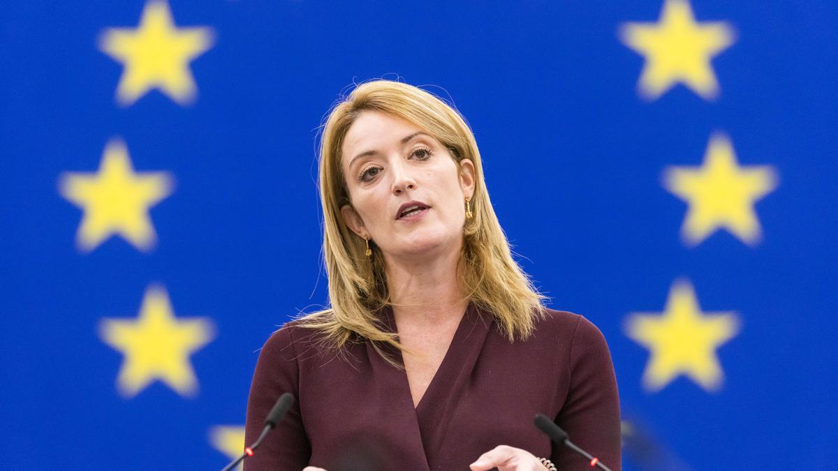 La presidenta del Parlamento Europeo, Roberta Metsola.