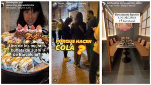 Tres capturas de foodies en las redes.