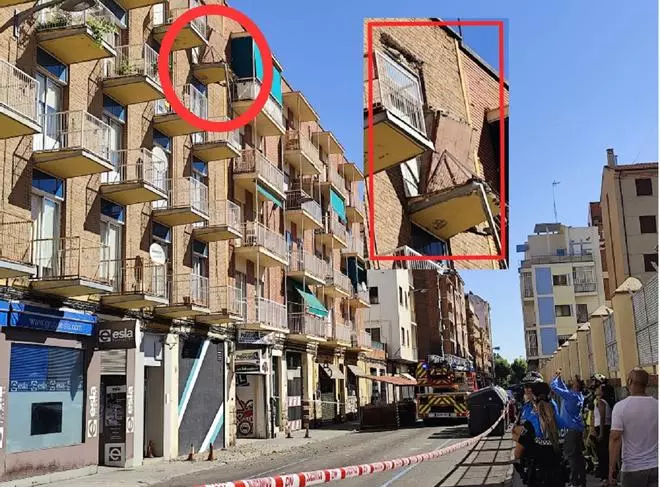 El desprendimiento del voladizo de una terraza en Pablo Morillo obliga a cortar la calle y a revisar el edificio
