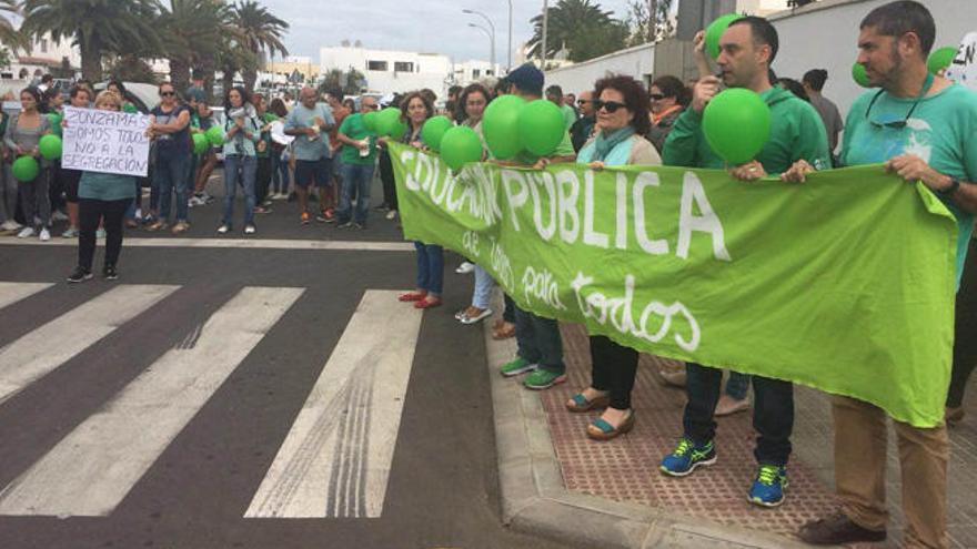 Protesta de alumnos del IES Zonzamas de Arrecife