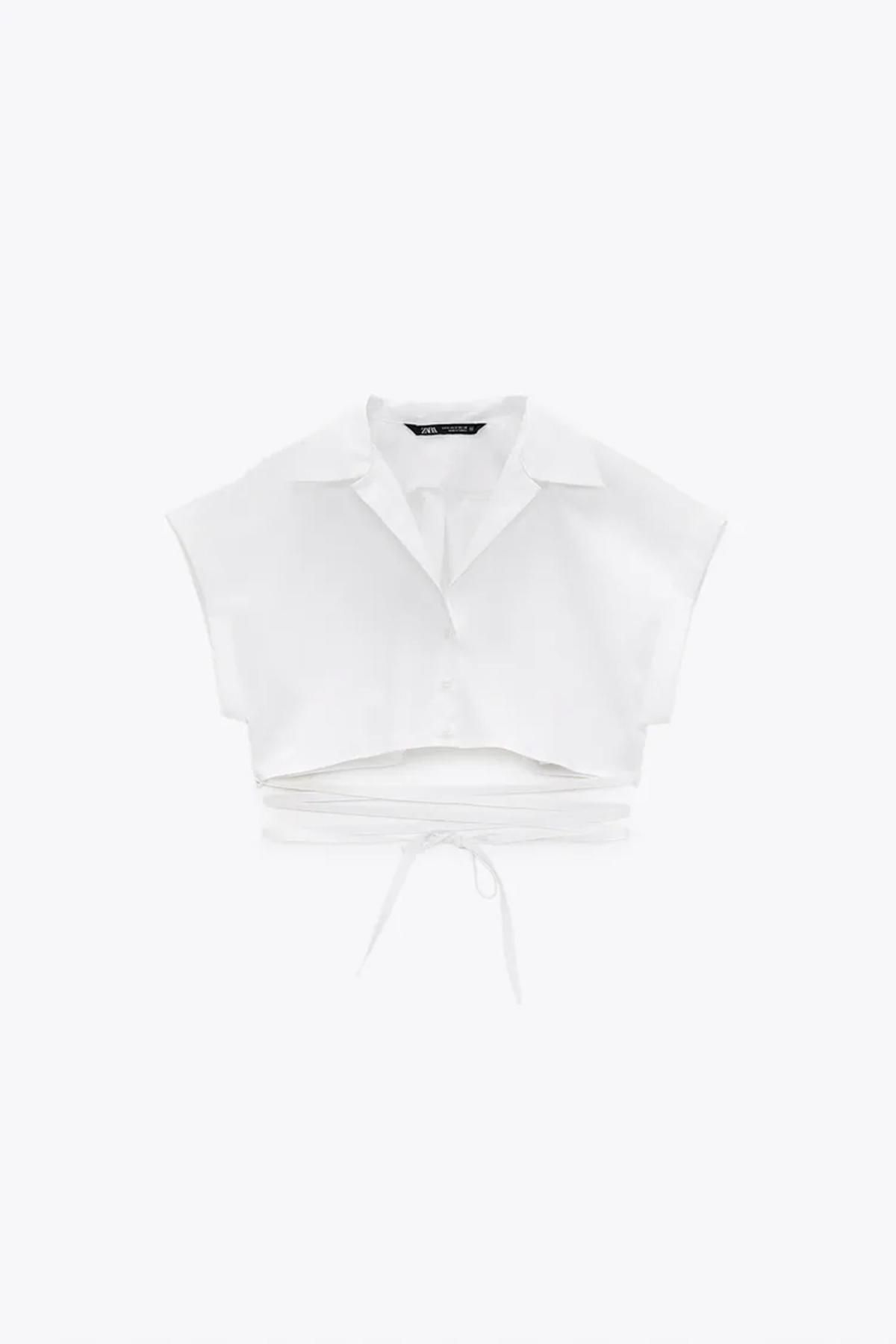 Top camisero en color blanco de Zara